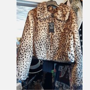 Fabulous Furs Leopard Print Teddy Jacket